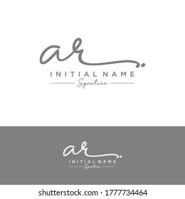 AR Initial letter handwriting and signature logo.