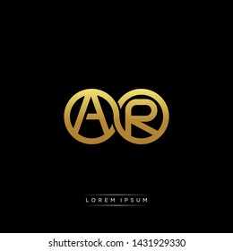 AR initial letter linked circle capital monogram logo modern template