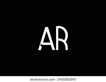 Diseño del logotipo de la letra inicial de AR y logotipo moderno