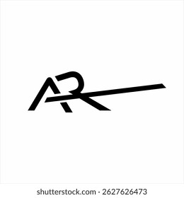 AR initial letter logo design with abstract arrow sign.