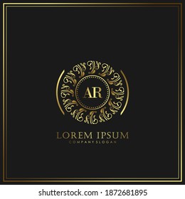 AR Initial Letter Luxury Logo template in vector art for Restaurant, Royalty, Boutique, Cafe, Hotel, Heraldic, Jewelry, Fashion and other vector illustration