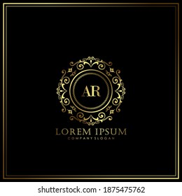 AR Initial Letter Luxury Logo template in vector art for Restaurant, Royalty, Boutique, Cafe, Hotel, Heraldic, Jewelry, Fashion and other vector illustration