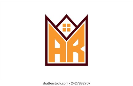 AR initial letter real estate builders logo design vector. construction, housing, home marker, property, building, apartment, flat, compartment, business, corporate, house rent, rental, commercial