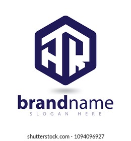 AR Initial letters linked with hexagon shape simple modern logo