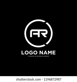 AR initial letters looping circle elegant logo