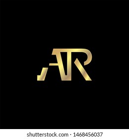 AR Initial logo Capital Letters Gold colors