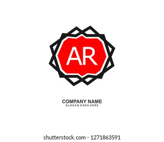AR Initial logo template vector