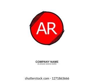 AR Initial logo template vector