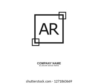AR Initial logo template vector