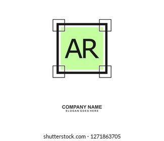 AR Initial logo template vector