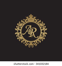 AR initial luxury ornament monogram logo