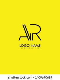 AR Initial minimalist modern abstract logo