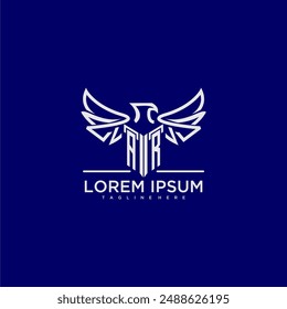 AR initial monogram for business logo with eagle image