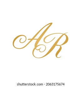 AR initial monogram logo handwriting