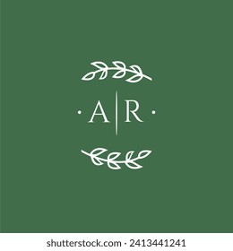 AR initial monogram wedding with creative design