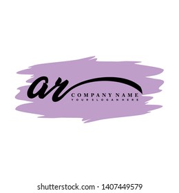 AR initial signature logo. handwriting logo template vector,