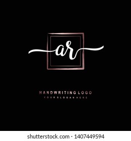 AR initial signature logo. handwriting logo template vector,