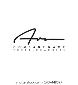 AR initial signature logo. handwriting logo template vector,