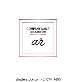 AR initial signature logo. handwriting logo template vector,