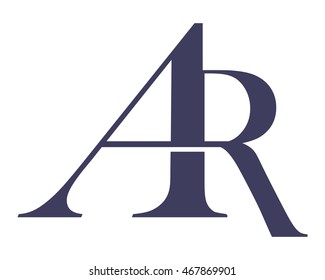 AR initial symbol typography typeface typeset logotype alphabet image vector icon