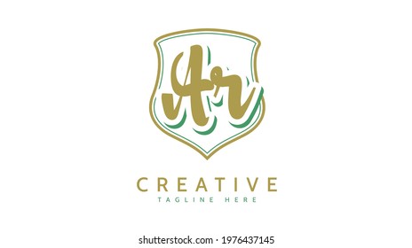 AR Initials, handwriting logo vector