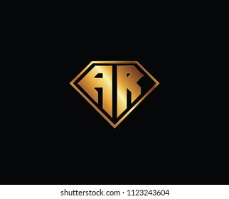  AR initials letter in diamond shape