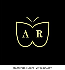 AR Initials Luxury Butterfly logo Vector illustration