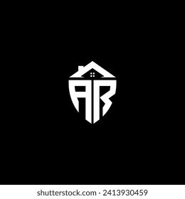 iniciales AR logotipo de escudo premium monograma con diseños para el hogar plantillas modernas
