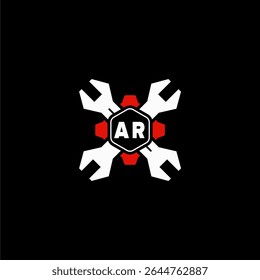 AR Initials Vektor Stok Otomotif Logo Design