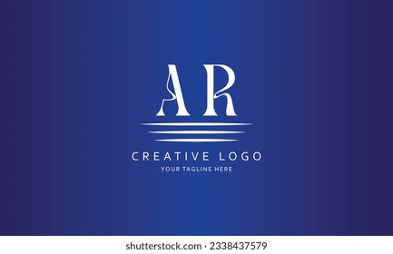 AR letter classical modern simple vector brand vector logo design for all kind of business with blue background  