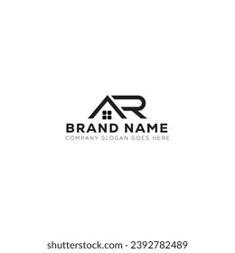 Letra AR diseño de logotipo de vectores inmobiliarios creativos. El concepto del logotipo de la letra de las iniciales creativas de AR.
