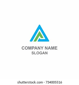 AR letter initial triangle logo.