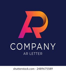 AR letter initials logo template, AR letter initials logo element, AR vector initials logo