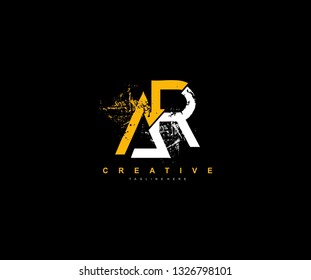 AR Letter Linked Brush Grunge Urban Type Style Logo