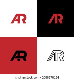 Diseño de conjunto de logotipos de letras AR con un concepto diferente. Diseño de combinación de letras único y sencillo. logotipo para marca, inicial, símbolo, empresa. ilustración vectorial