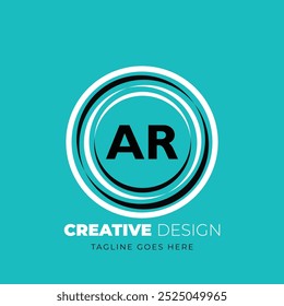 AR letter logo creative design. AR unique design. Vector illustration