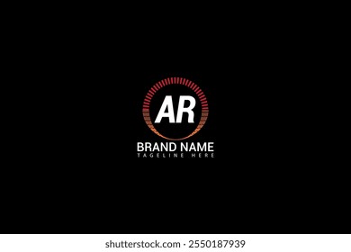 AR letter logo creative design. AR unique design. AR creative initials letter logo concept. AR letter logo design on black background.