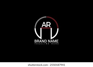 AR letter logo creative design. AR unique design. AR creative initials letter logo concept. AR letter logo design on black background.