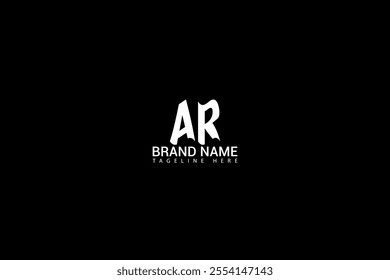 AR letter logo creative design. AR unique design. AR creative initials letter logo concept. AR letter logo design on black background