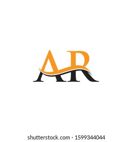 AR Letter Logo With Creative Modern Wave Typography Vector Template. Creative Alphabetical AR Logo Design.