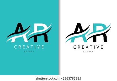 AR Letter Logo Design with Background and Creative company logo. Modern Lettering Fashion Design. Vector illustration