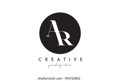 Ar Letter Logo Design Black Circle Stock Vector (Royalty Free ...