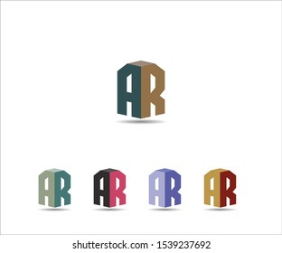 AR Letter Logo Design with Creative Modern Trendy Typography and Multiple colors