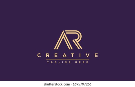 Diseño del logotipo de la carta AR. Creativas letras alfabéticas modernas en monograma Icono A, A y R.