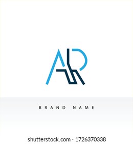 AR Letter Logo Design with Creative Modern Trendy Typography and Black Colors.