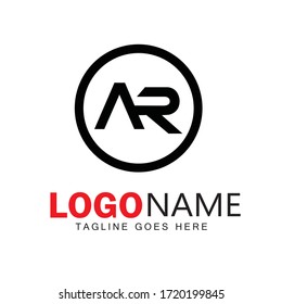 AR letter logo design & illustration vector art