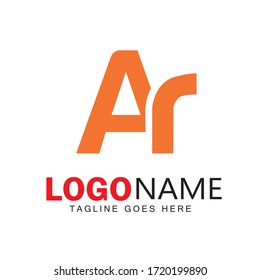 AR letter logo design & illustration vector art