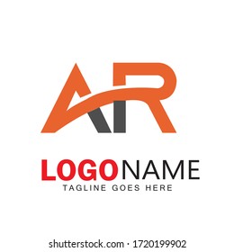 AR letter logo design & illustration vector art