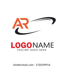 AR letter logo design & illustration vector art