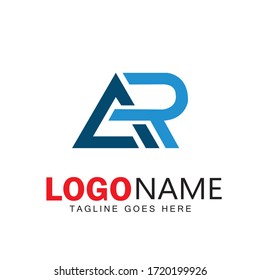 AR letter logo design & illustration vector art